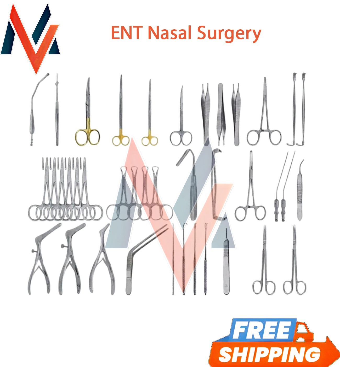ENT Nasal Surgery Instrument Set 40 Pcs Basic Surgical Tools German Stainless