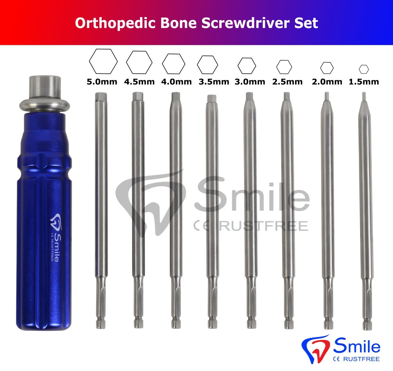 German Multi Functional Orthopedic Bone Screwdriver Set With Coupling Handle