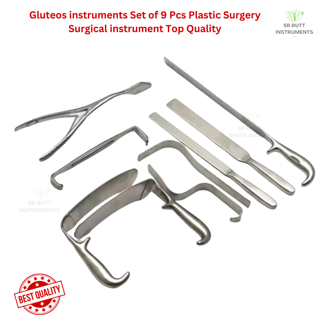 Gluteos instruments Set of 9 Pcs Plastic Surgery Surgical instrument Top Quality
