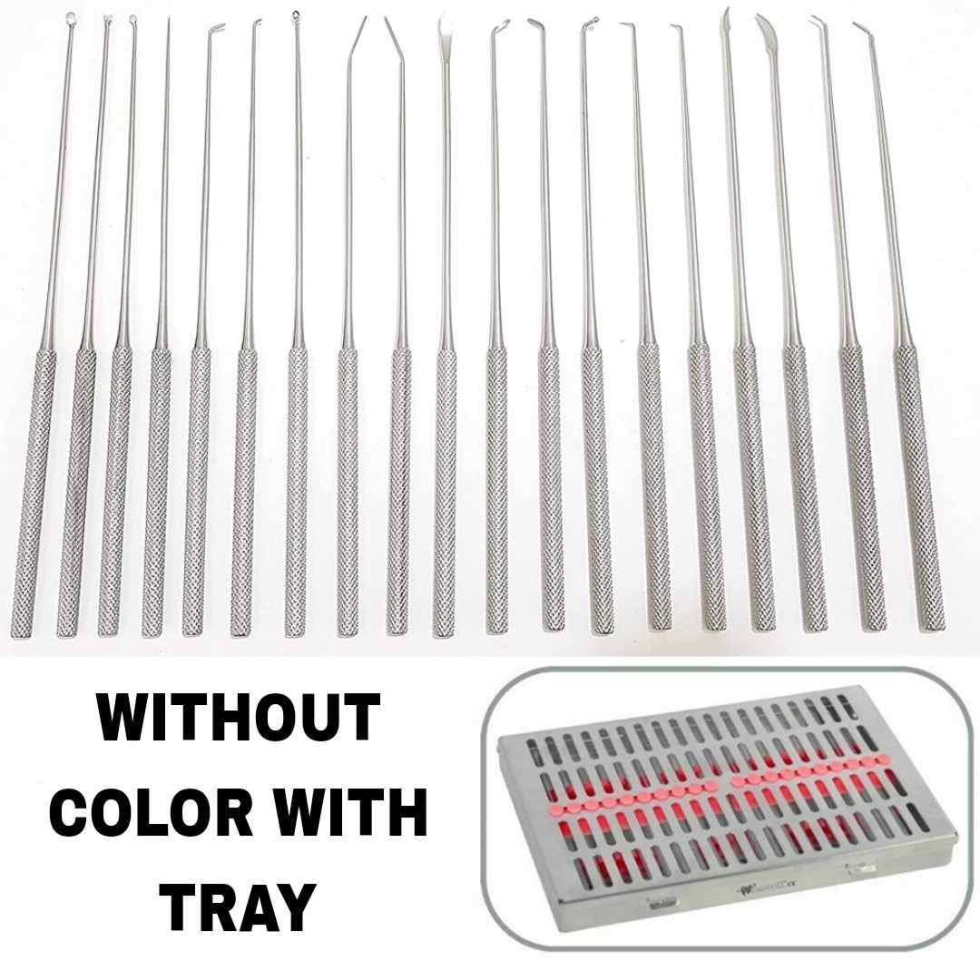 Rhoton Micro Dissector Set of 20 PCS Titanium Colored Set Stainless Steel Case
