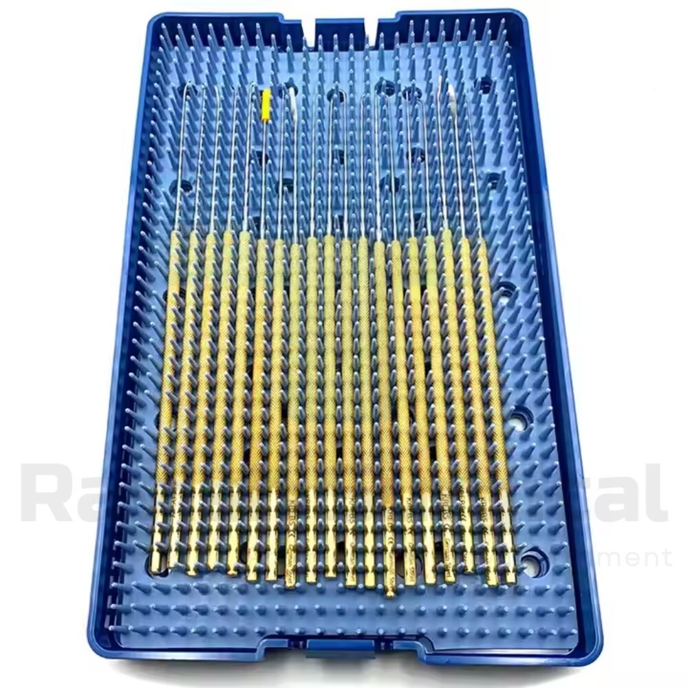 Microsurgical Rhoton Micro Dissector Set 20 Pcs Titanium Coated Expanded Kit