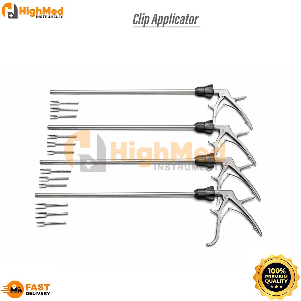 4pc Clip Applicator 10mmx330mm Reusable Laparoscopic Surgical Instruments