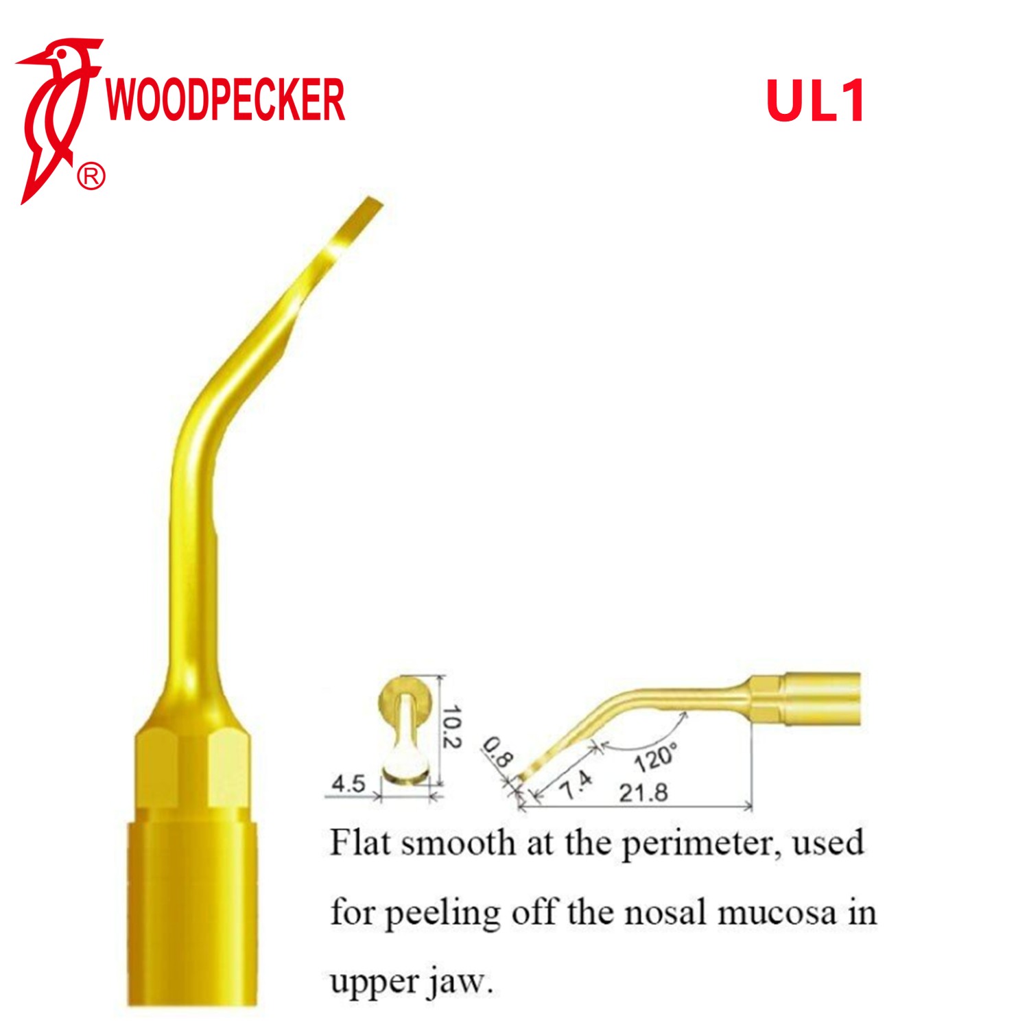 Woodpecker Dental Piezo Ultrasonic Bone Surgery Tip UL1 Fit US-II LED Surgery