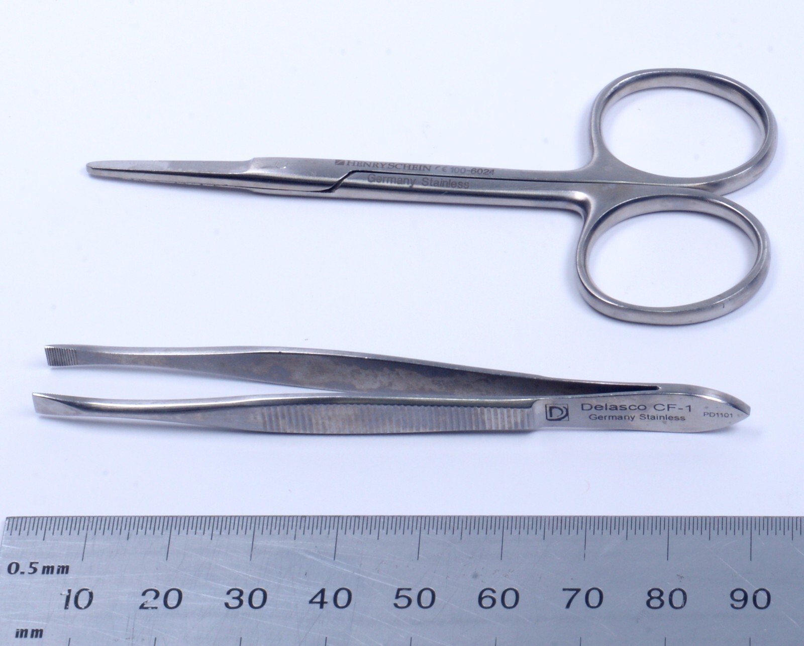 Henry Schein #100-6024 Surgical Scissors Delasco CF-1 Bergh Cilia Forceps