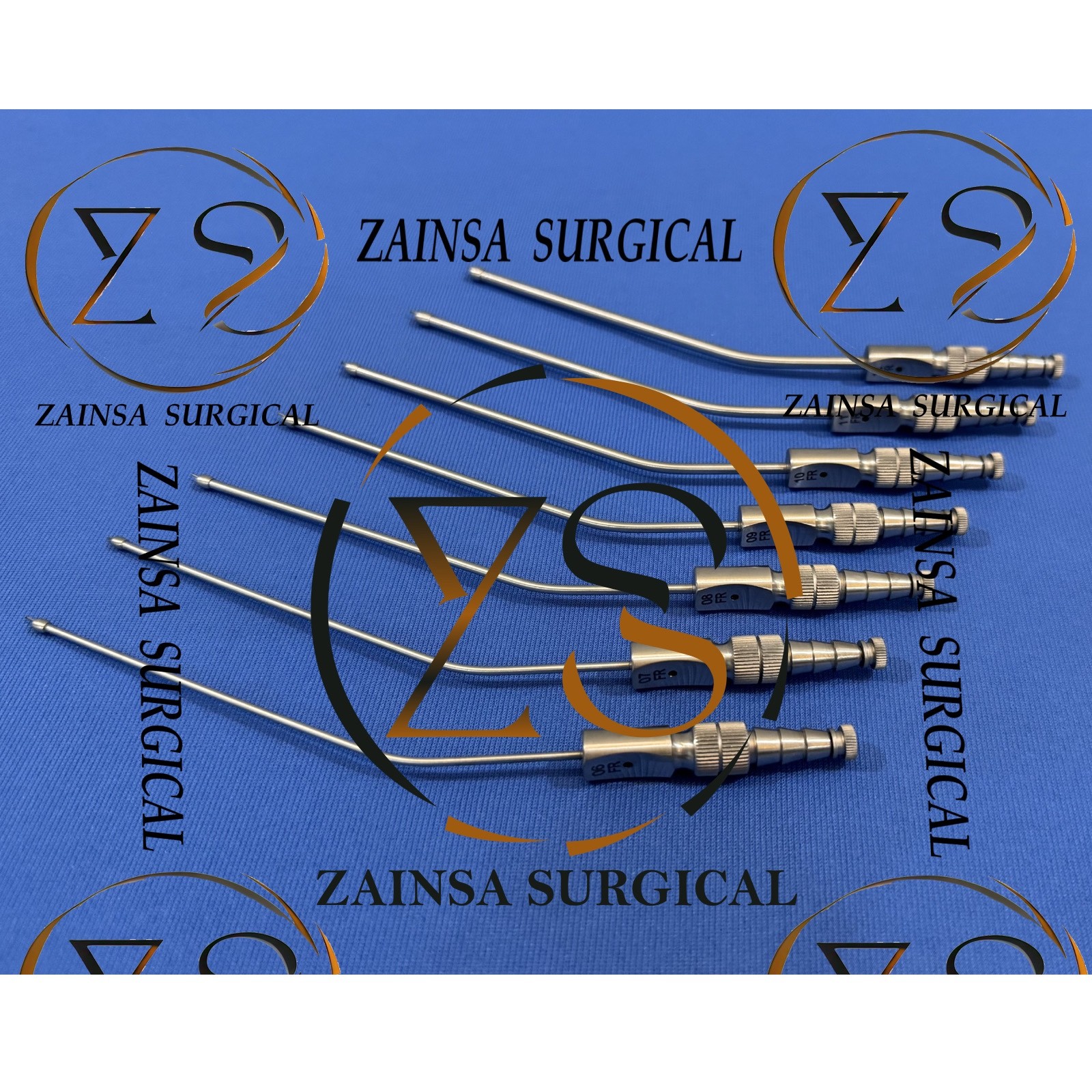 Frazier Suction Tubes with Ball Tip 6 to 12Fr 7 PCs Set Surgical Instruments Set