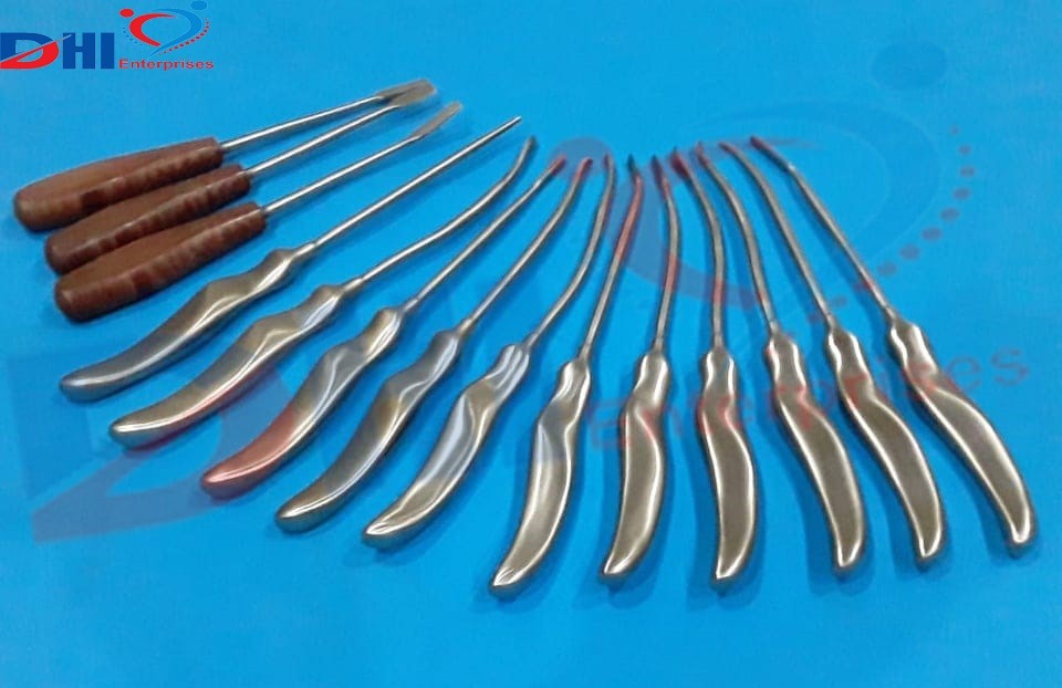 Daniel Endoscopic Forehead Lift Dissectors Set 14 Pcs Facial Plastic Surgery