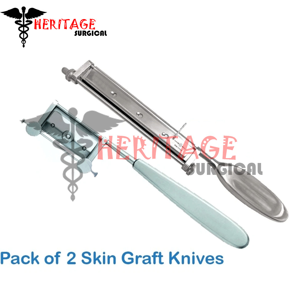 2x Skin Graft Knife Handle Dermatome Plastic Surgery Surgical Instruments
