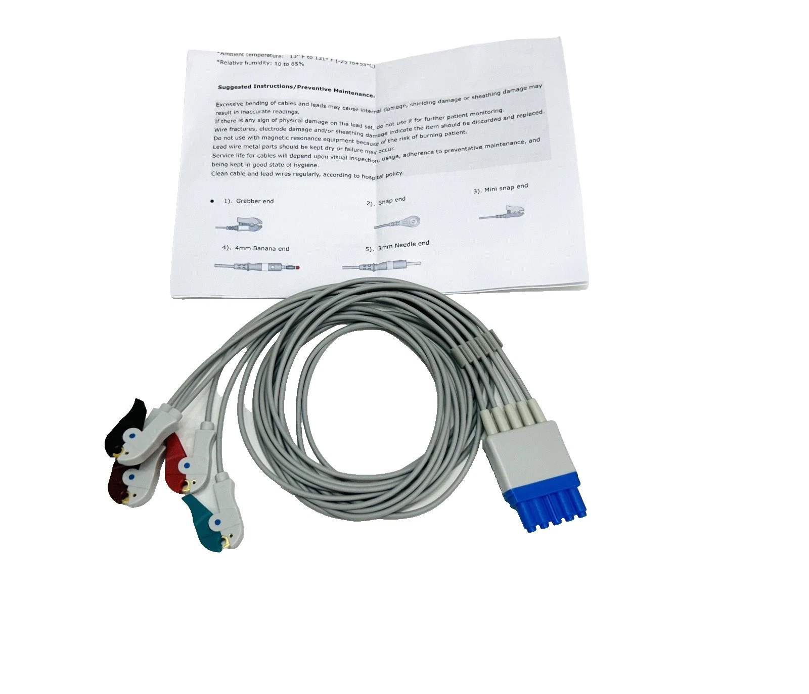 Sage Services Group L01-05-MP Philips Style 5 -Lead Shielded, Grabber End, 0.9+1