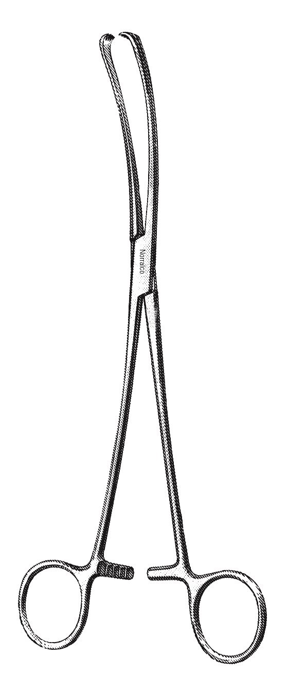Set of 3 Kelly Vulsellum Forceps, 9″, Curved Sideways, 4 x 5 Teeth, 7.7 mm Wide