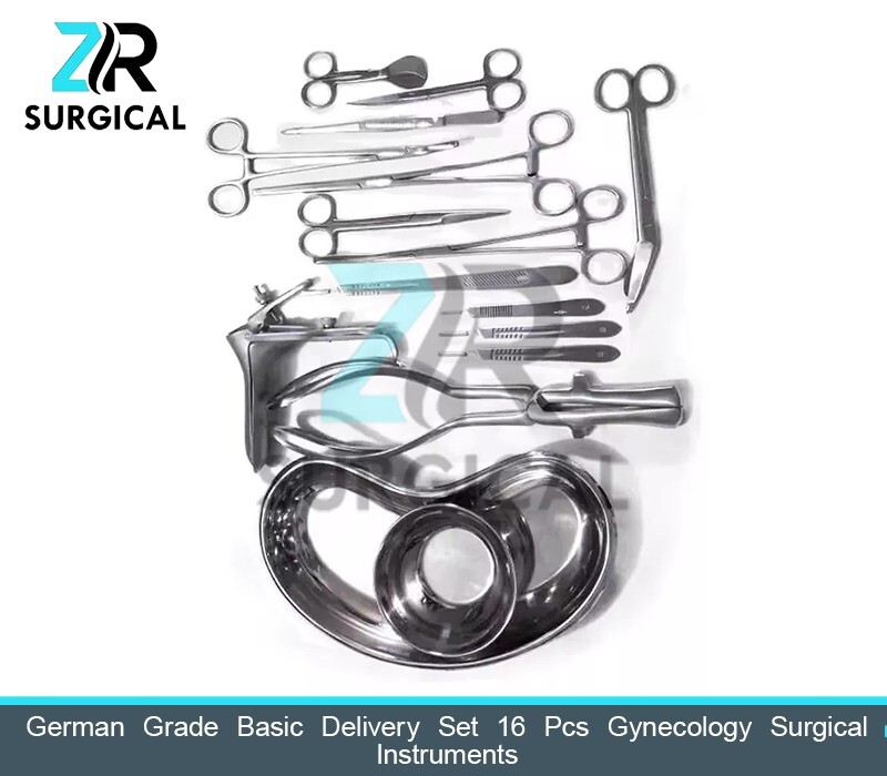 German-Grade Basic Delivery Set – 16 Pcs Gynecology Surgical Instrument Kit