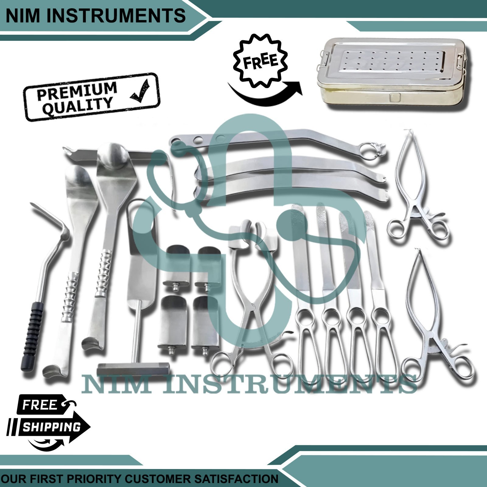 Orthopedic Shoulder Surgery Kit 22Pcs Retractor System Stainles Steel Instrument