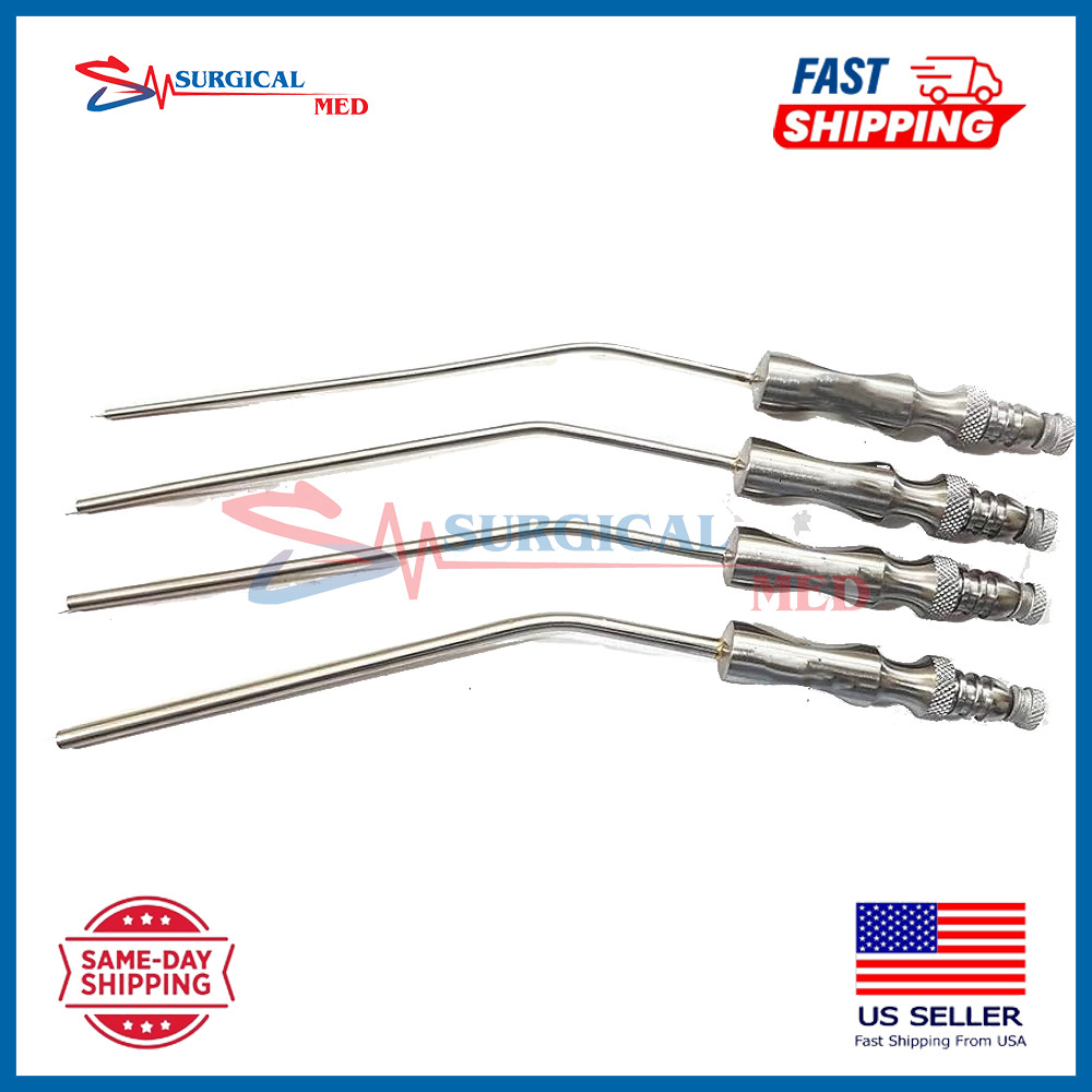 FRAZIER SUCTION TUBE ANGLED (SET OF 4) SURGICAL INSTRUMENTS