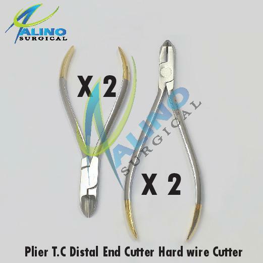 4 PCS OF DENTAL DISTAL END & HARD WIRE CUTTER PLIER TC ORTHODONTIC INSTRUMENTS