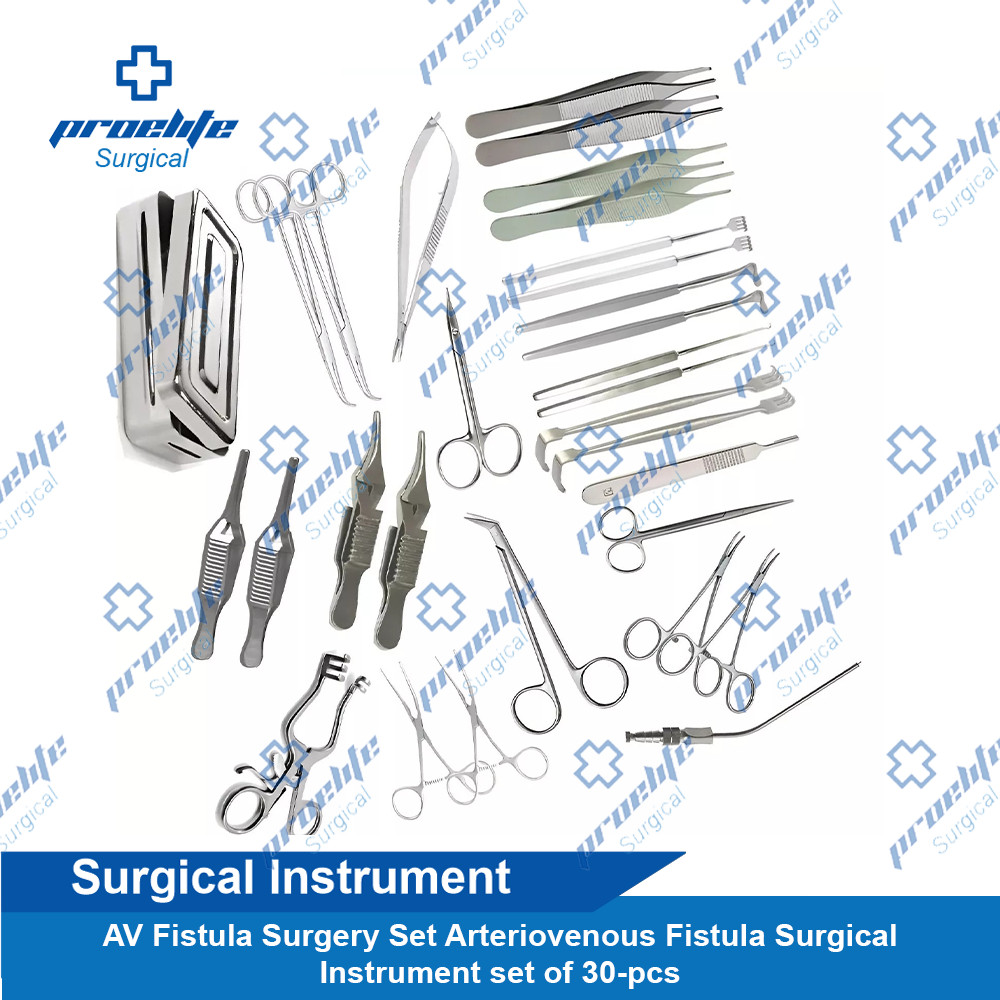 AV Fistula Surgery Set Arteriovenous Fistula Surgical Instrument set of 30-pcs