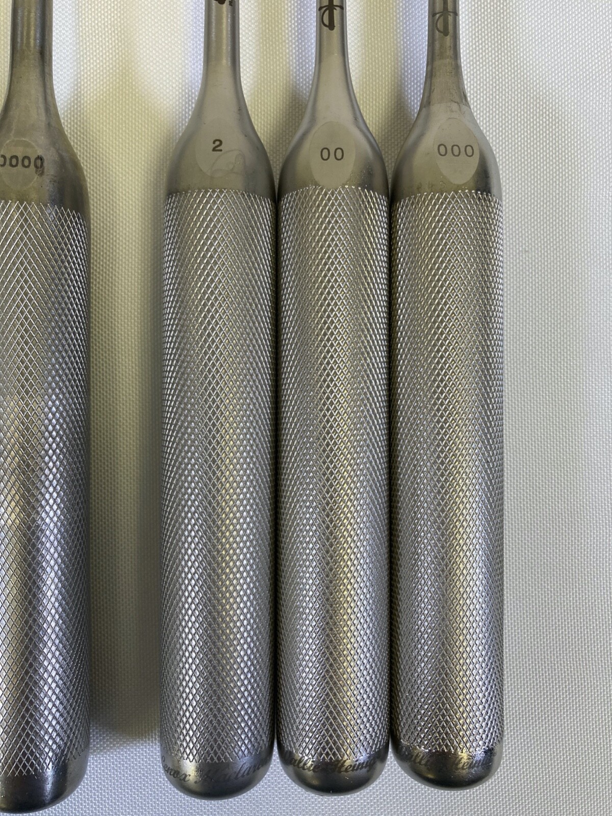 Set of 10 Wallie Heinig Lenox Maclaren 13.5″ Straight & Forward Angled Curettes