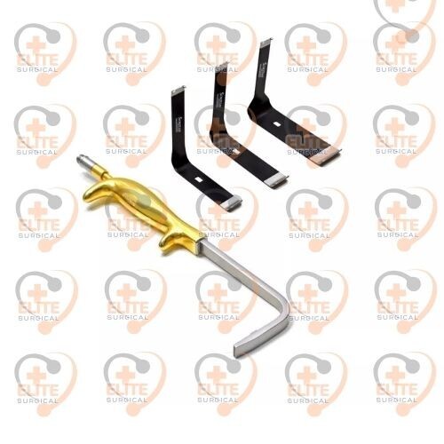 Breast Retractor With Fiber Optic Light Guide and 3 Changeable Blades Breast Sur