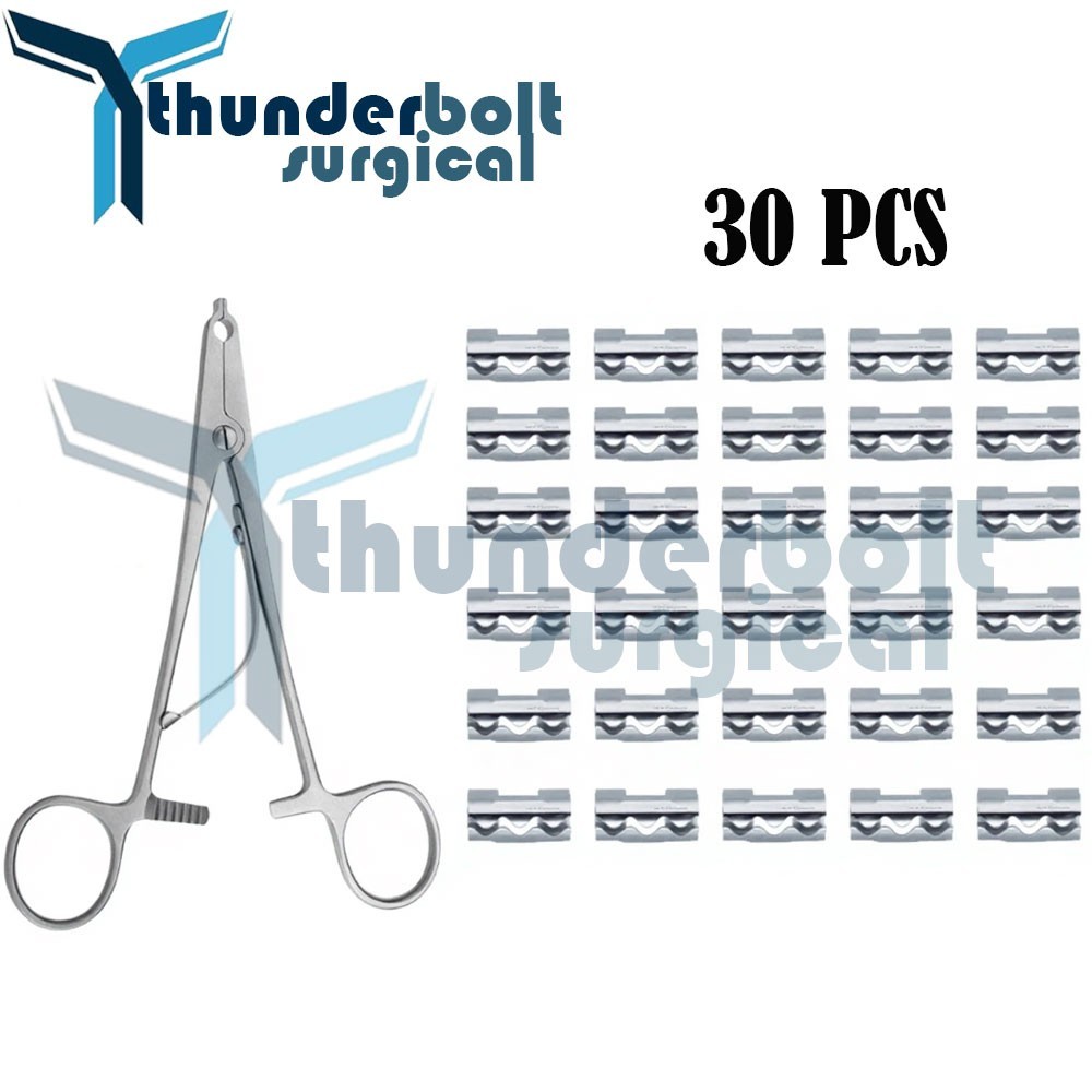 Raney Scalp Clip Applicator Plus 30 Pcs Clip Surgical Instruments Set Premium
