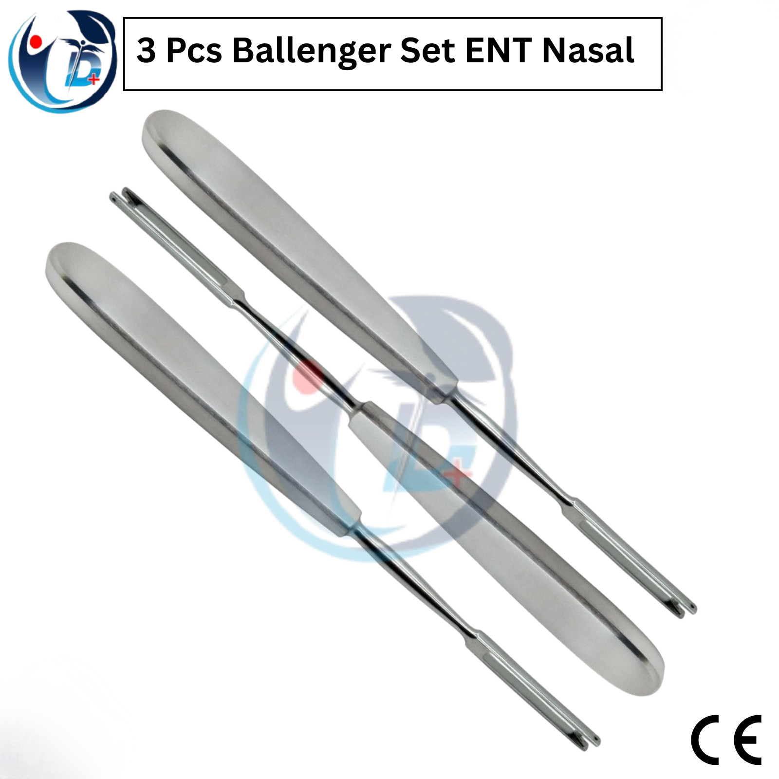 3 Pcs Ballenger Set ENT Nasal Surgical Instruments Stainless Steel German Grade