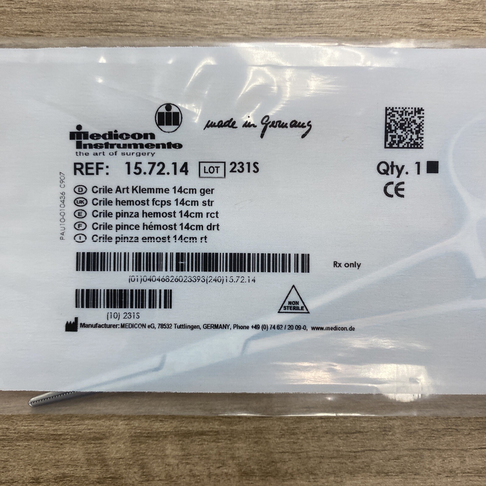 Medicon 15.72.14 Crile Hemost Forceps 14cm Straight Stainless Steel