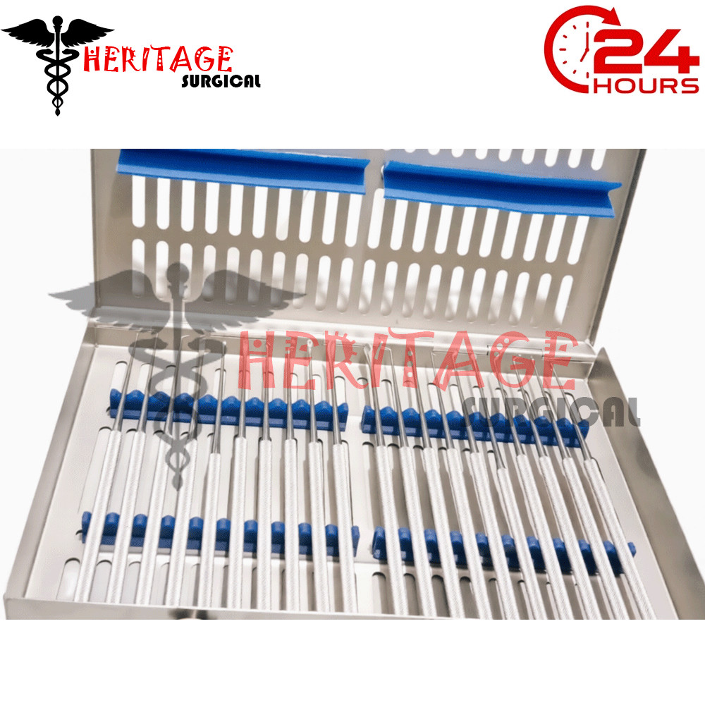 Rhoton Micro Dissector Expanded 20 PCS Set of Stainless Steel with steel case