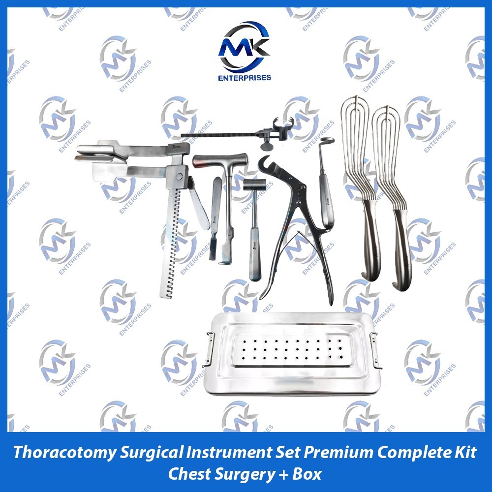 Thoracotomy Surgical Instrument Set Premium Complete Kit Chest Surgery + Box