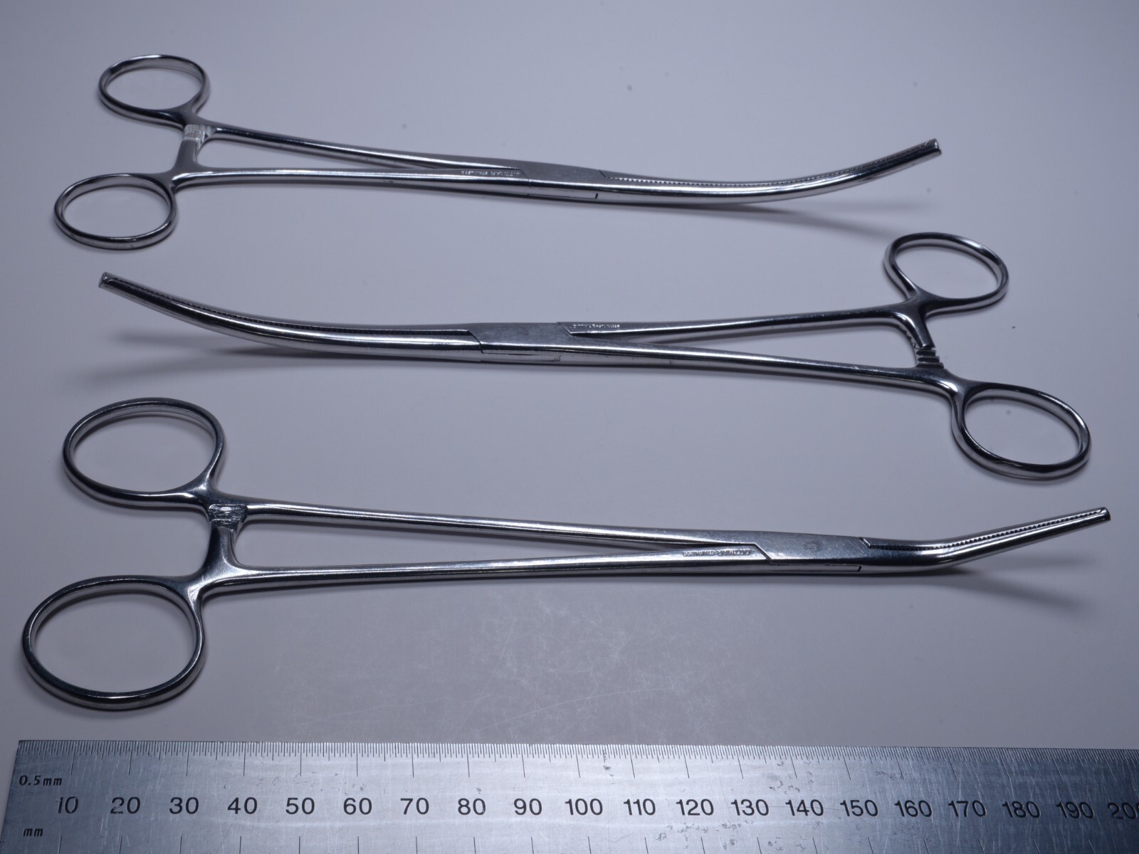 3x Dittmar Ochsner Forceps 9″ Curved Stainless Steel Surgical