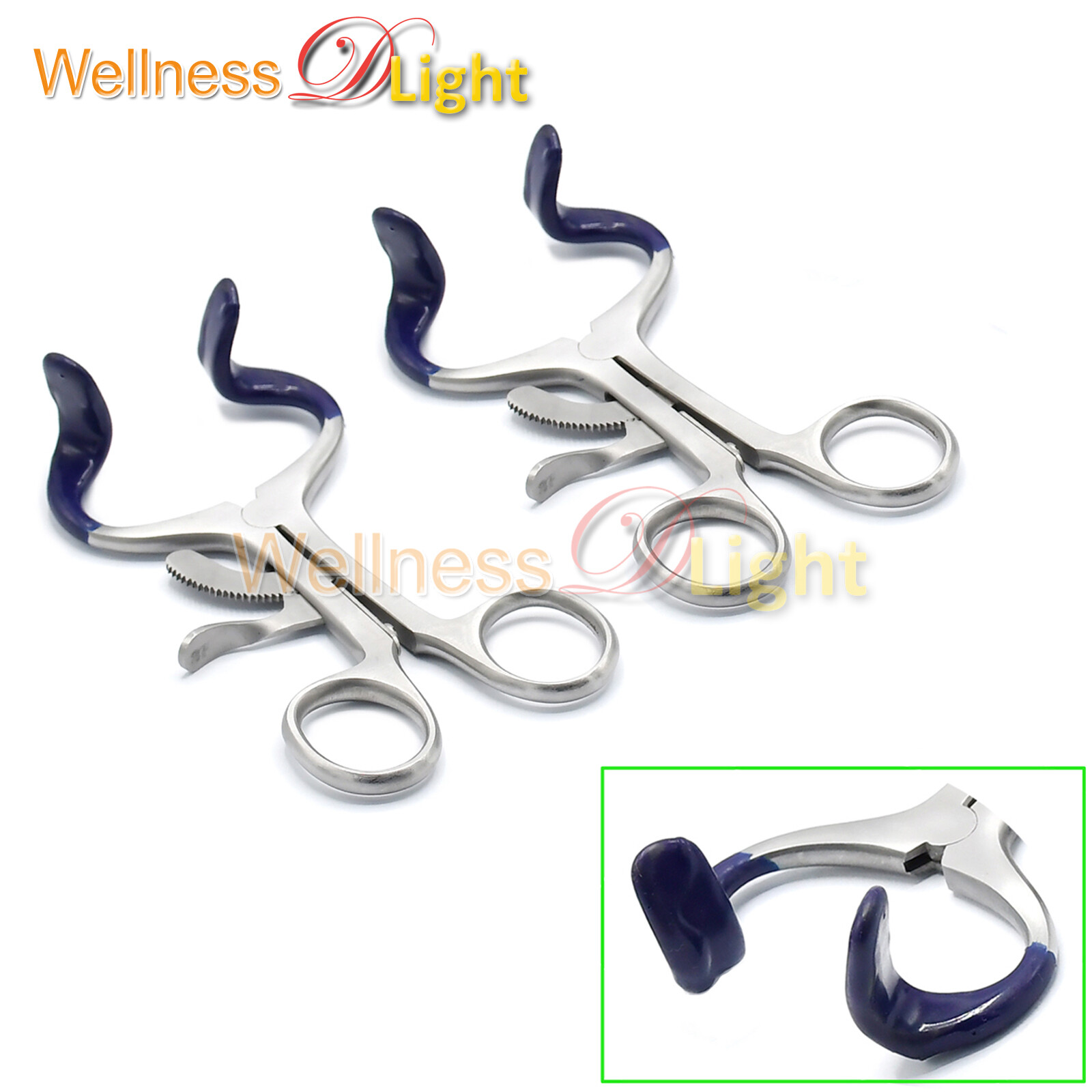 WDL 2 Pcs Molt Mouth Gag 4.5″ With Blue Silicone Rubber Tip Surgical Instruments