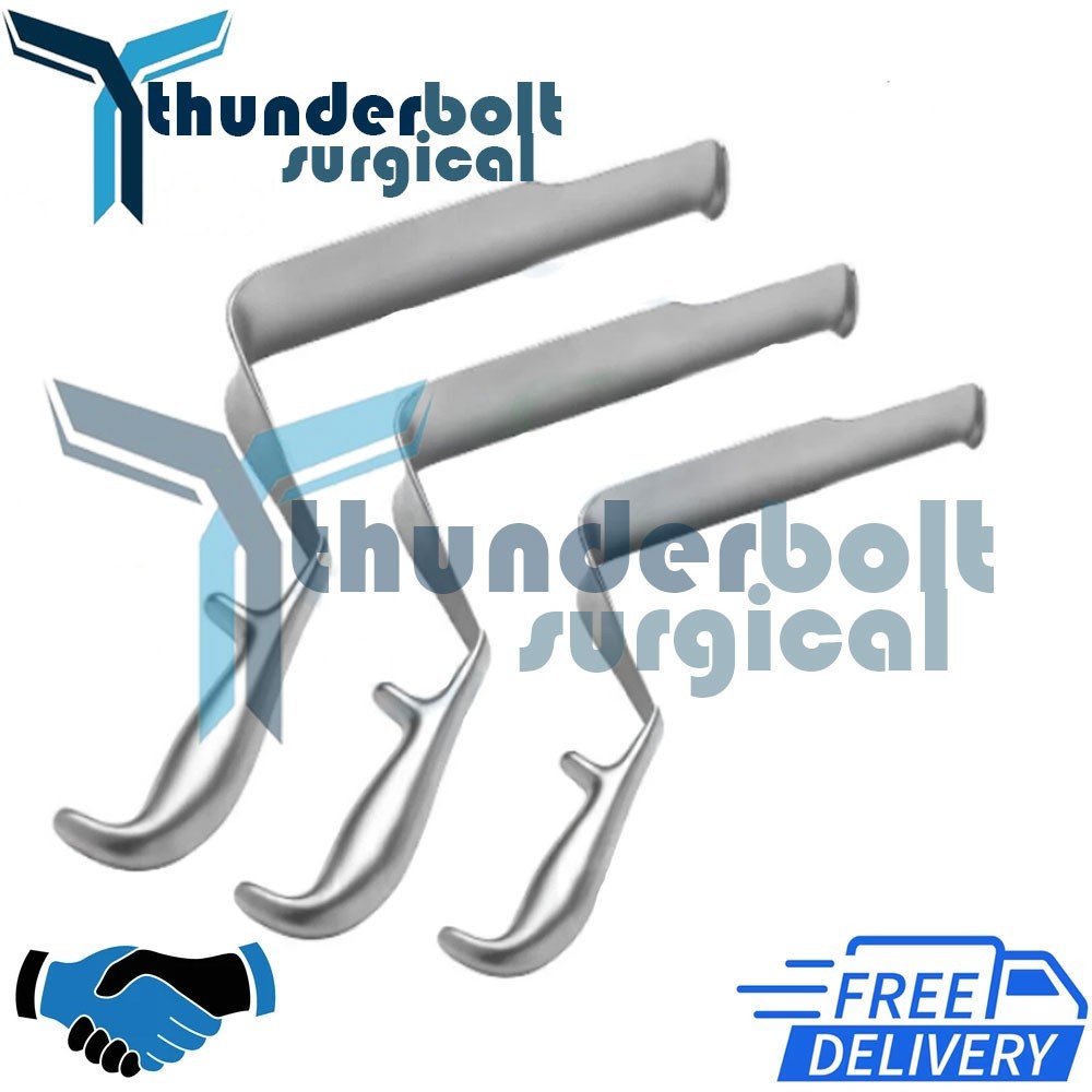 ST Mark Pelvis Retractor Deep Surgery Set Of 3Pcs Orthopedic Surgical Instrument