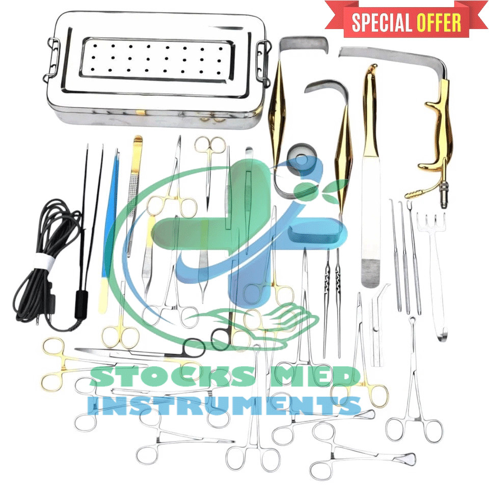 Tebbetts Breast Surgery Instruments Set of 43 PCs, Breast Augmentation Set