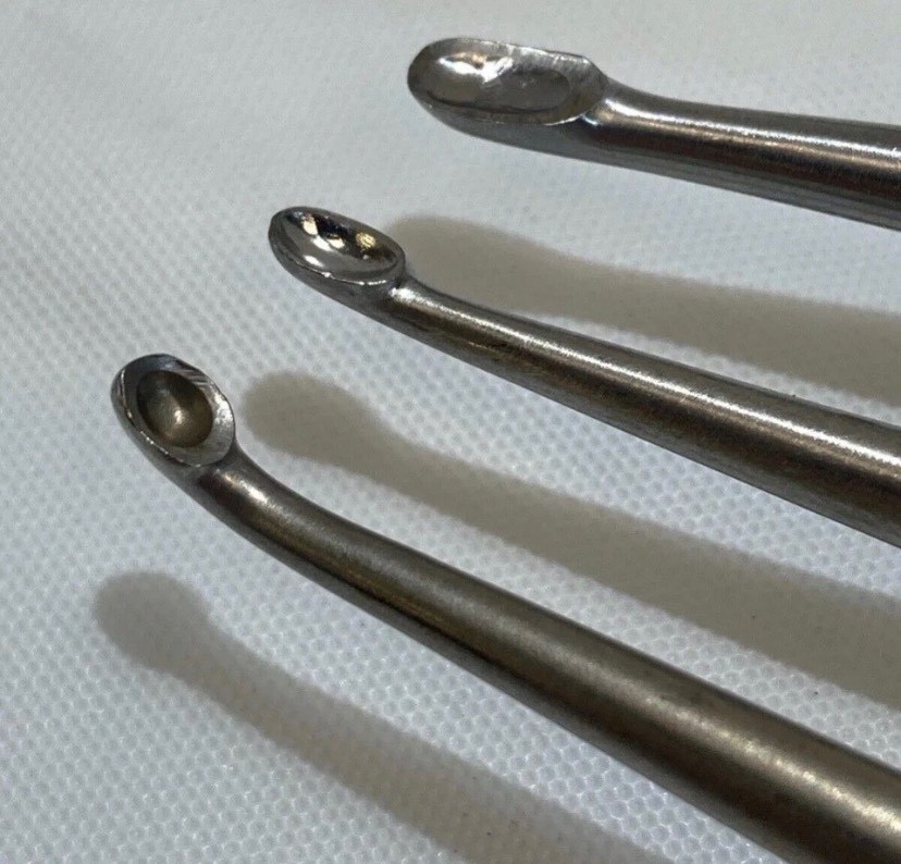 Set of 5 V. Mueller Cobb Elevators & Curette Set Neuro Spine Orthopedics