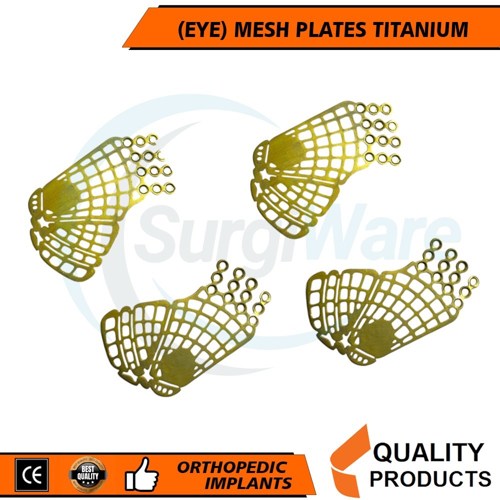 Orbital Floor (Eye) Mesh Plates Titanium Left, Right 4 Pcs