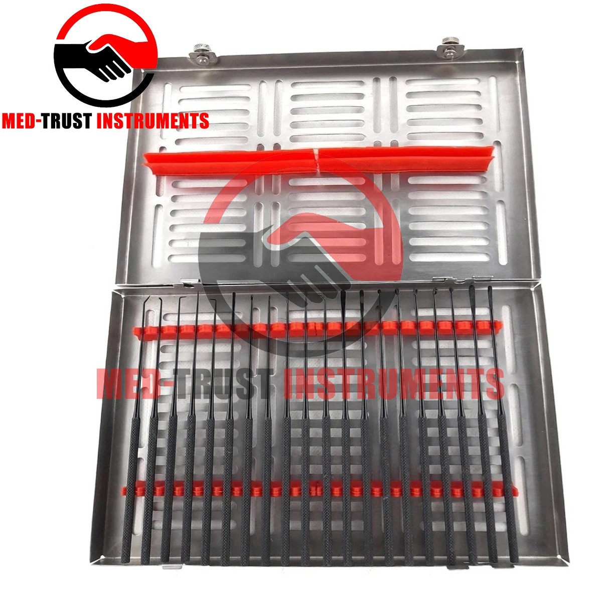 Rhoton Micro Dissector Expanded 20 PCS Set of Stainless Steel with steel case