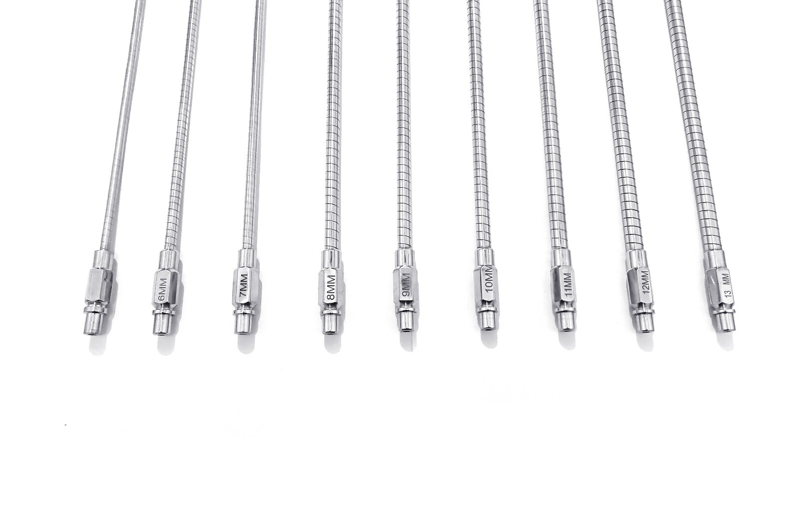 Veterinary Cannulated Flexible Reamer 6mm to 13mm Lot of 8pcs Stainless Steel