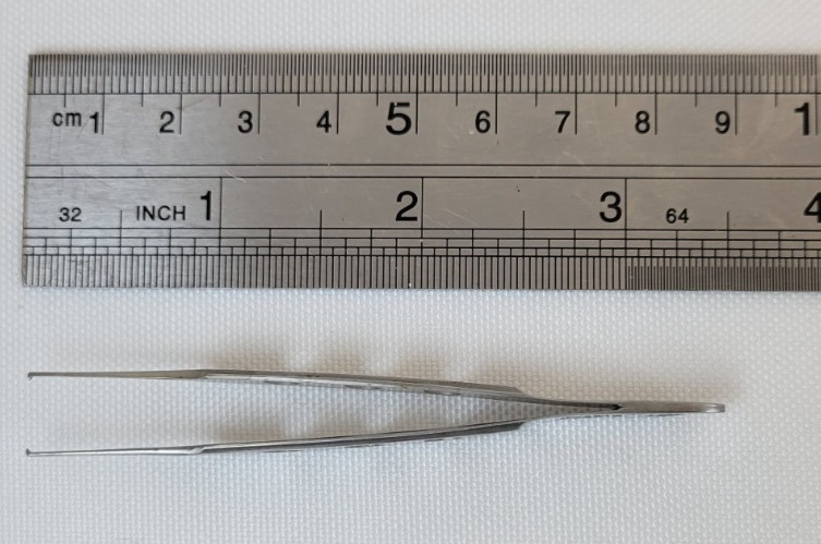 Aesculap OC051R Bishop-Harmon Iris Tissue Surgical Forceps, Straight Tips