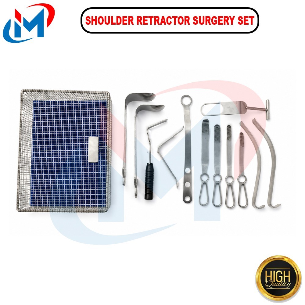 Shoulder Retractor Surgery Set of 13 With Sterlize Mesh Box Orthopedic