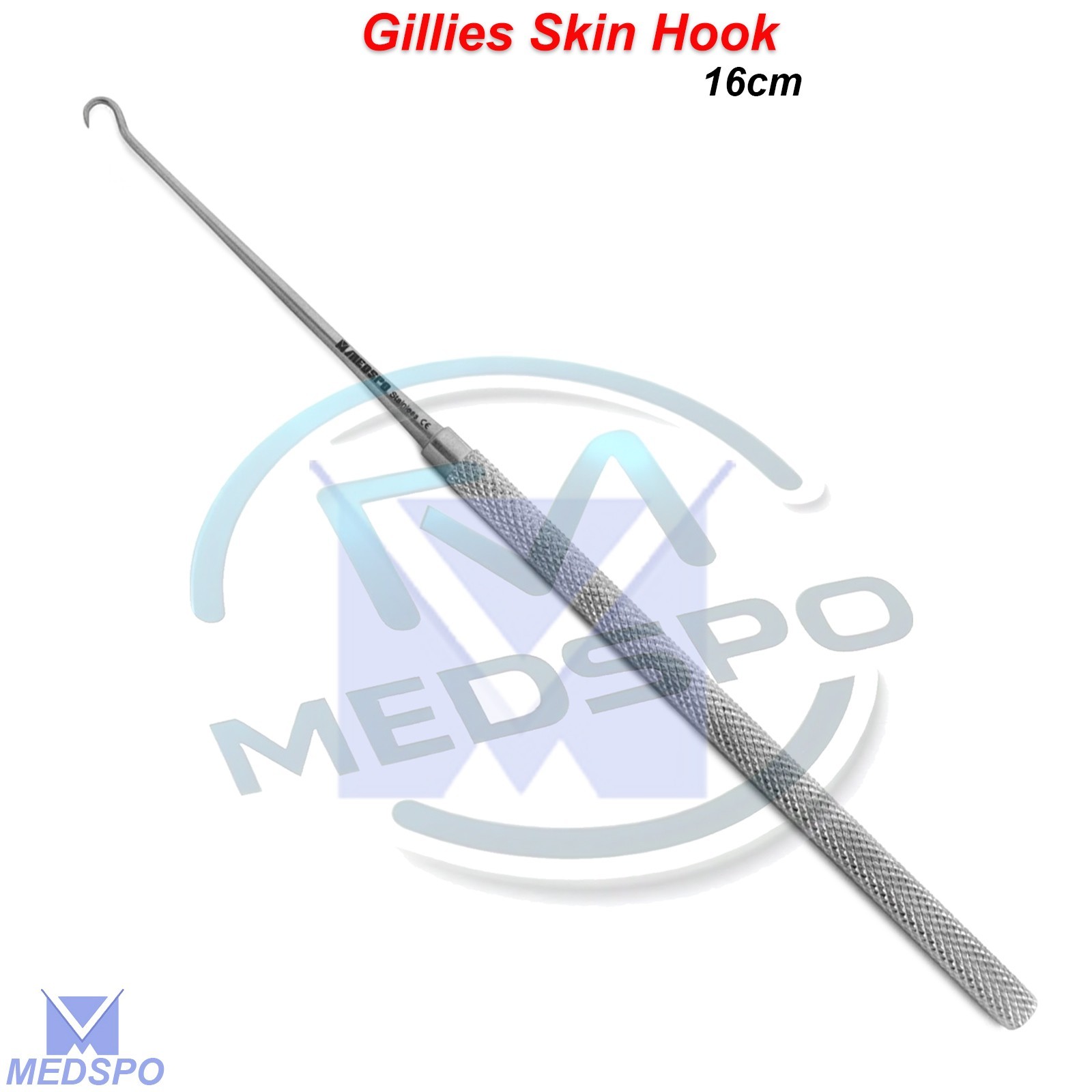 Gillies Skin Hook Single Sharp Prong Dermal Retractor Surgical Instruments