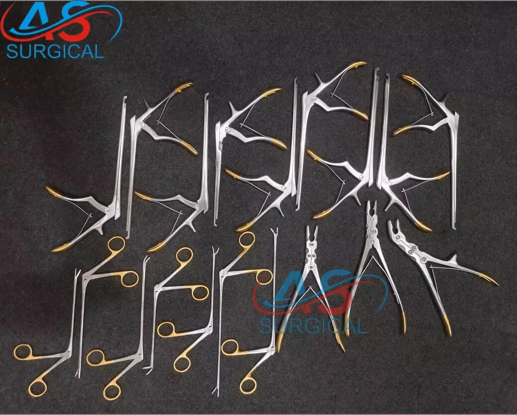 Laminectomy Kerrison Rongeurs Orthopedics Spine Surgery Instruments Set Of 19Pcs
