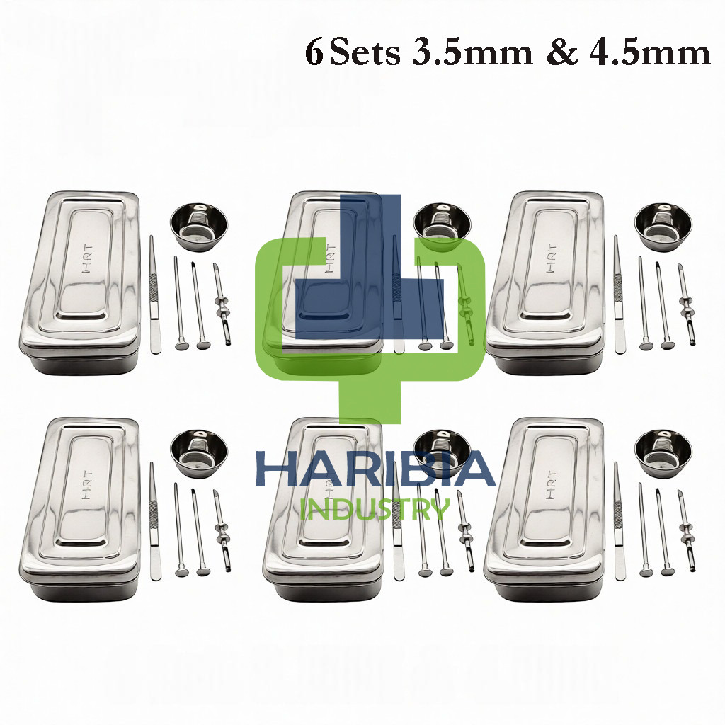 6 Sets HRT Trocar 3.5 mm & 4.5mm Hormone Replacement Pellet Insertion Kit