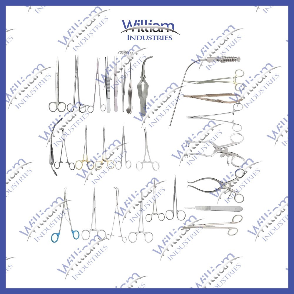 Open heart aortobifemoral bypass surgical instrument setcardiothoracic surgery