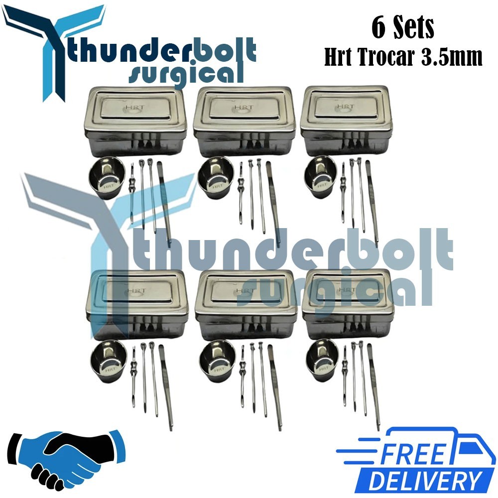 3.5mm HRT Trocar kits Hormone Replacement Pellet Insertion Trocars 6 Sets
