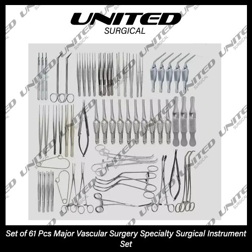 Set of 61 Pcs Major Vascular Surgery Specialty Surgical Instrument Set