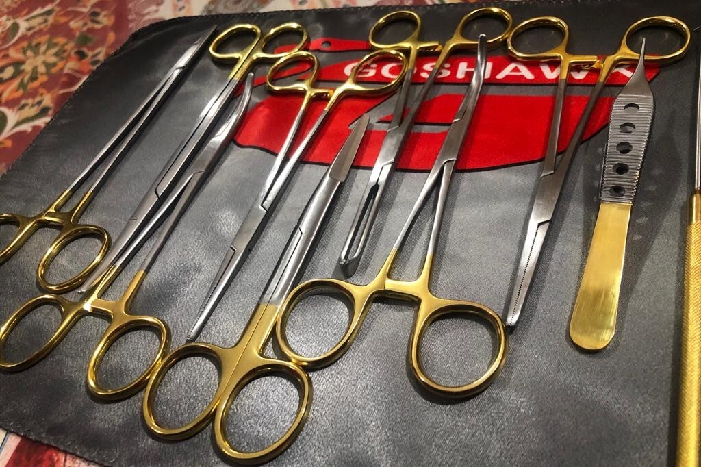 23 PCS SET CANINE FELINE SPAY PACK WITH GOLD HANDLES SURGICAL INSTRUMENTS KIT