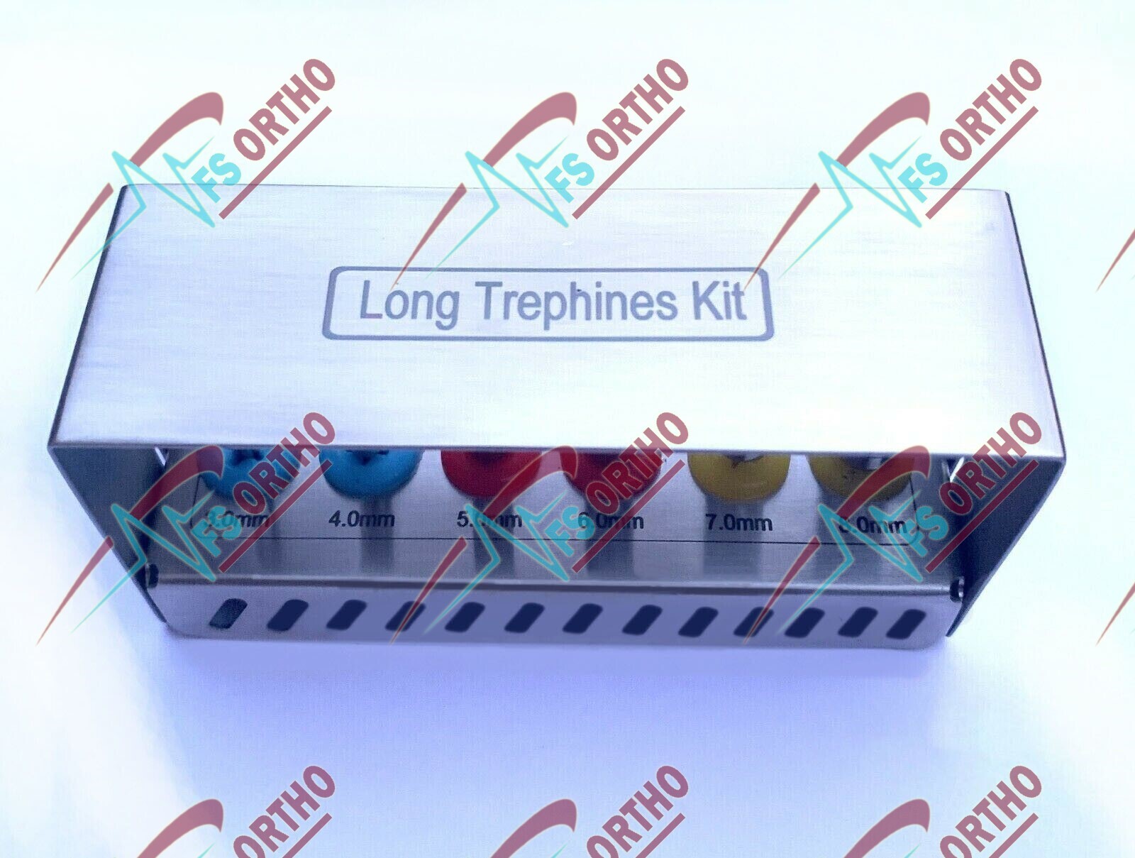 Dental Surgery Long Trephine Drills Kit 6 Pcs Crown Removal Kit Free Bur Holder