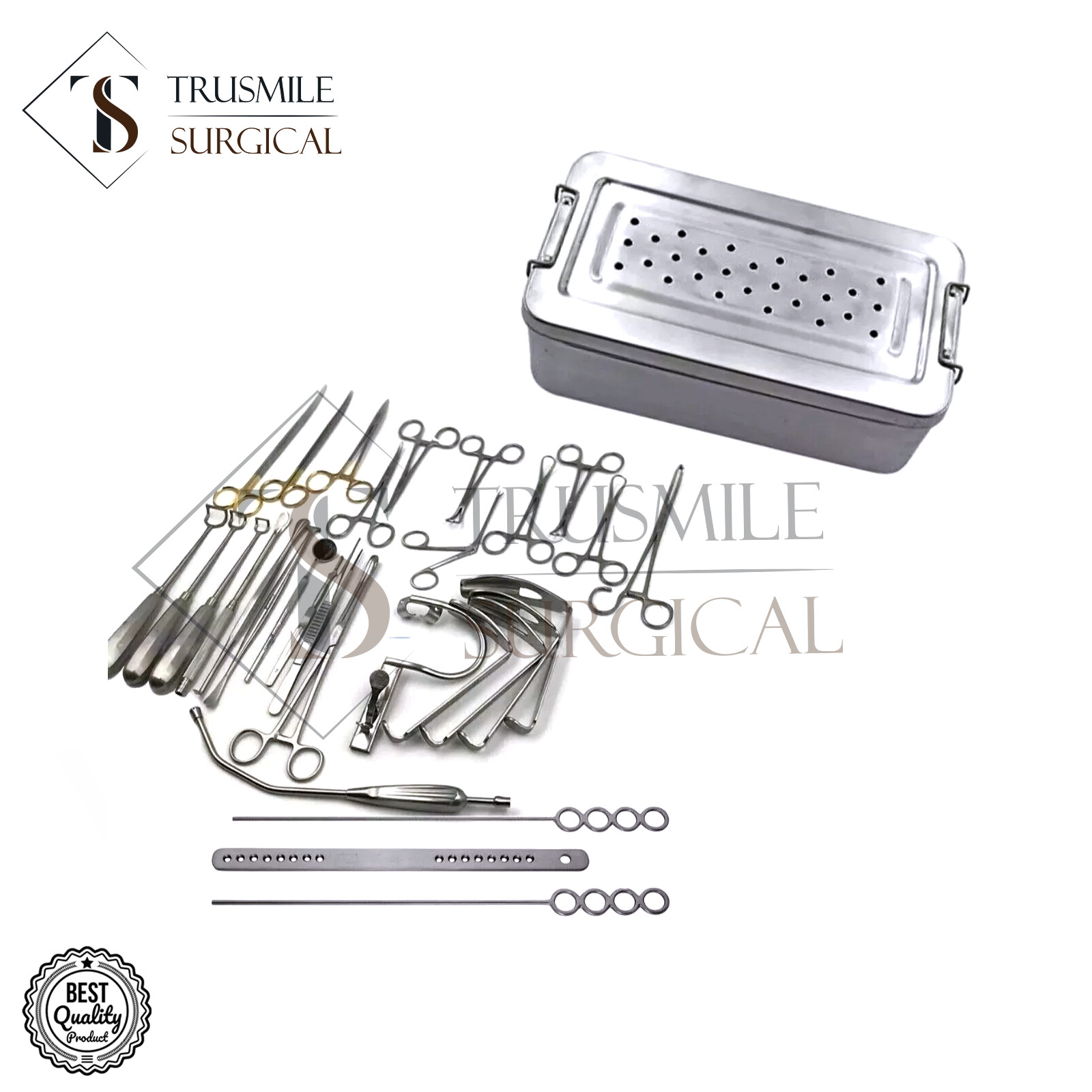 New Tonsillectomy and Adenoidectomy 30 pcs Set Surgical Instruments Kit with Box