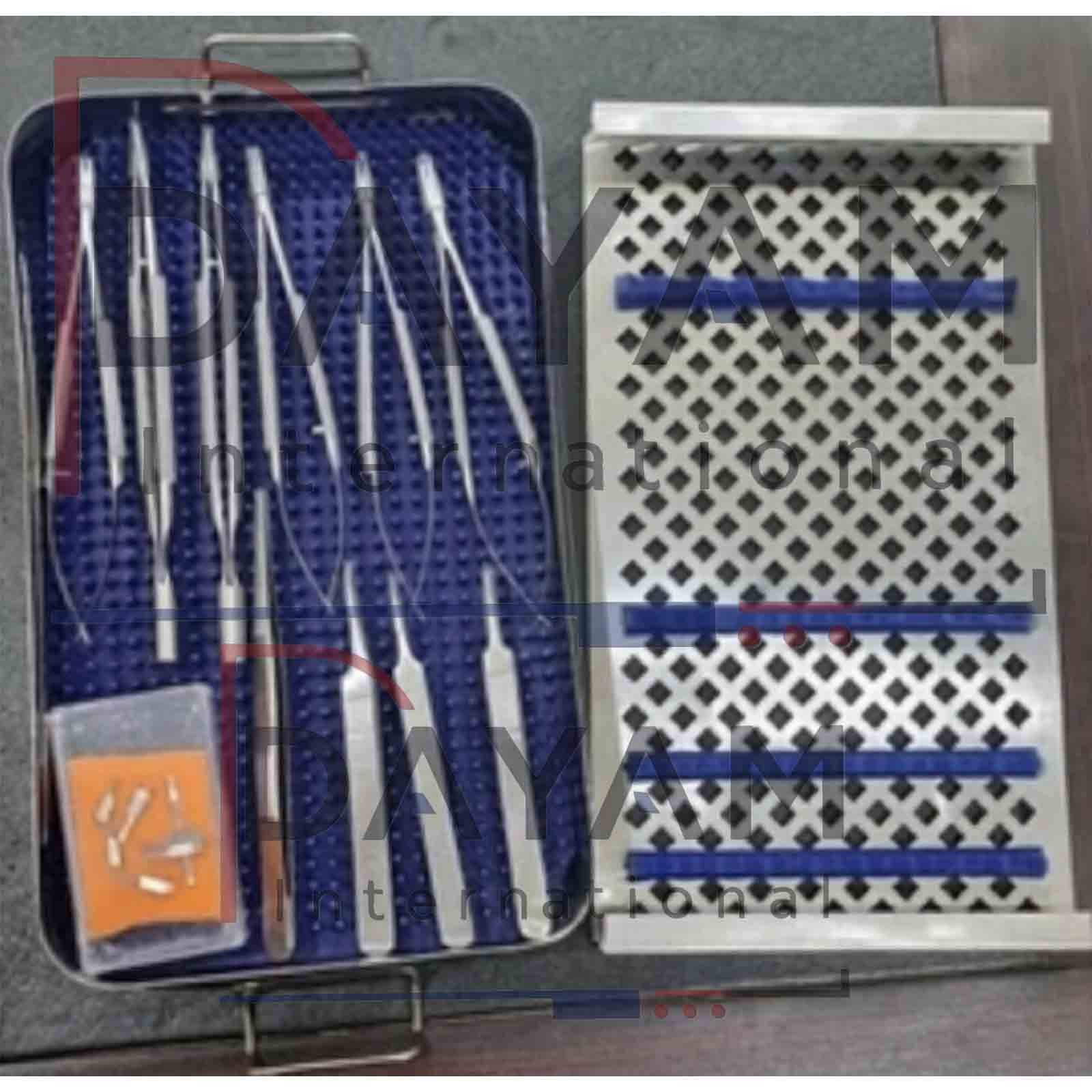 hand surgery basic set of micro surgical instruments with case