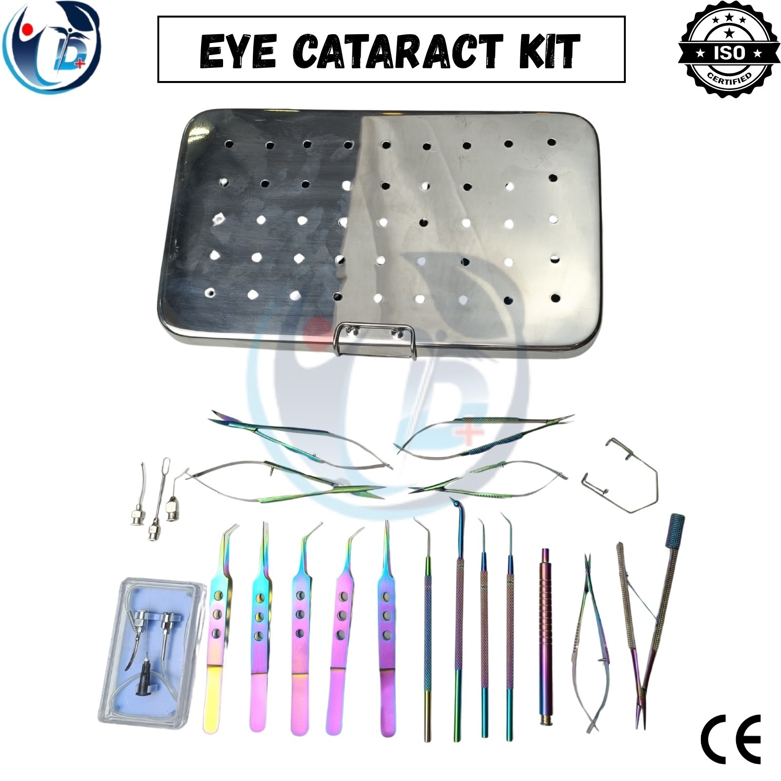 Eye Micro Cataract Surgery Multi-color Ophthalmic Surgical Instruments 21pcs box