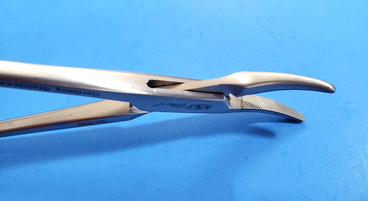 SSI Ultra 32-230 Surgical HEANEY Needle Holder Curved 8″ Carbide Gold handle