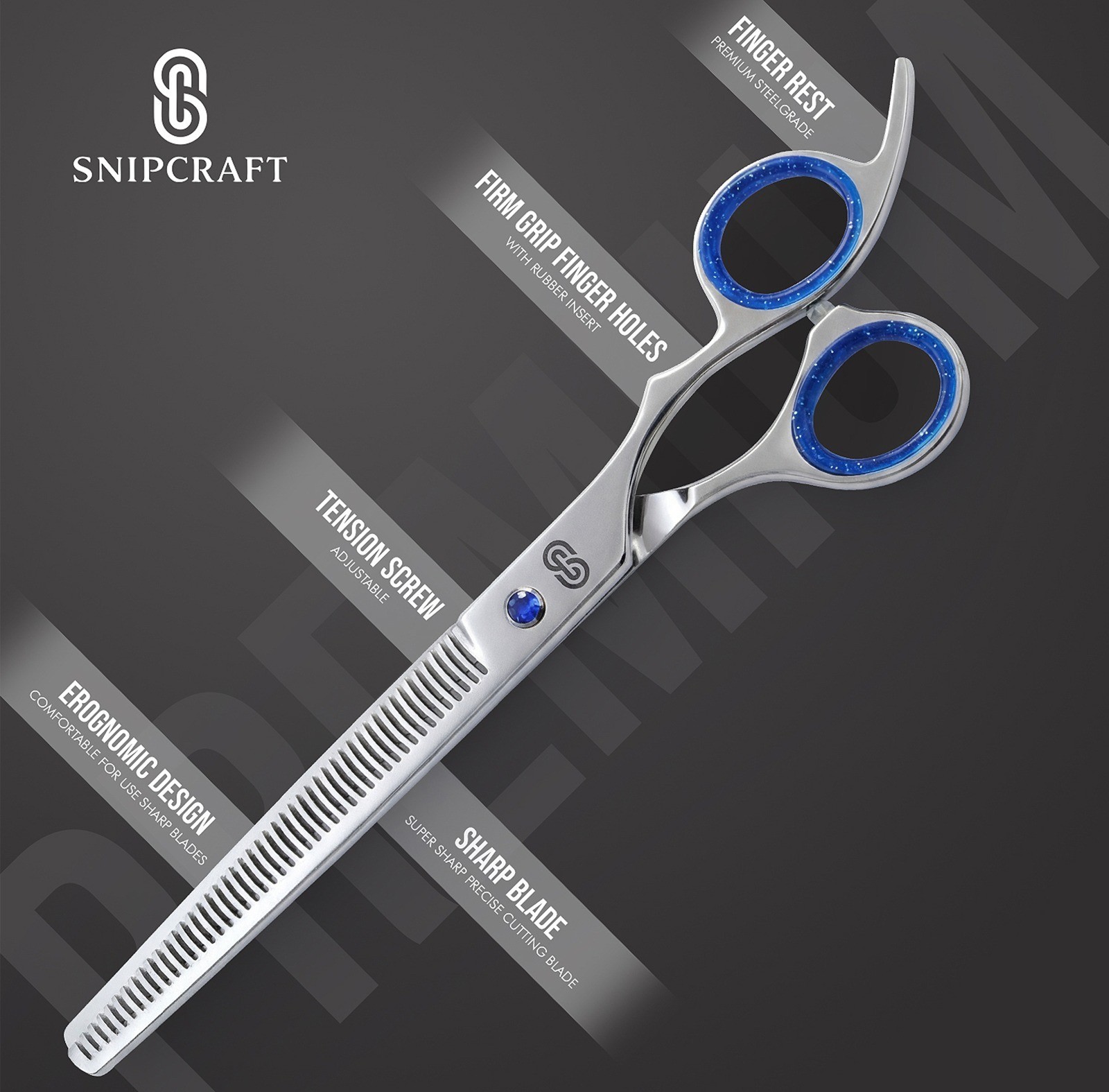 8” Professional Pet Grooming Scissors/Shears, Thinning Shears with Narrow Teeth