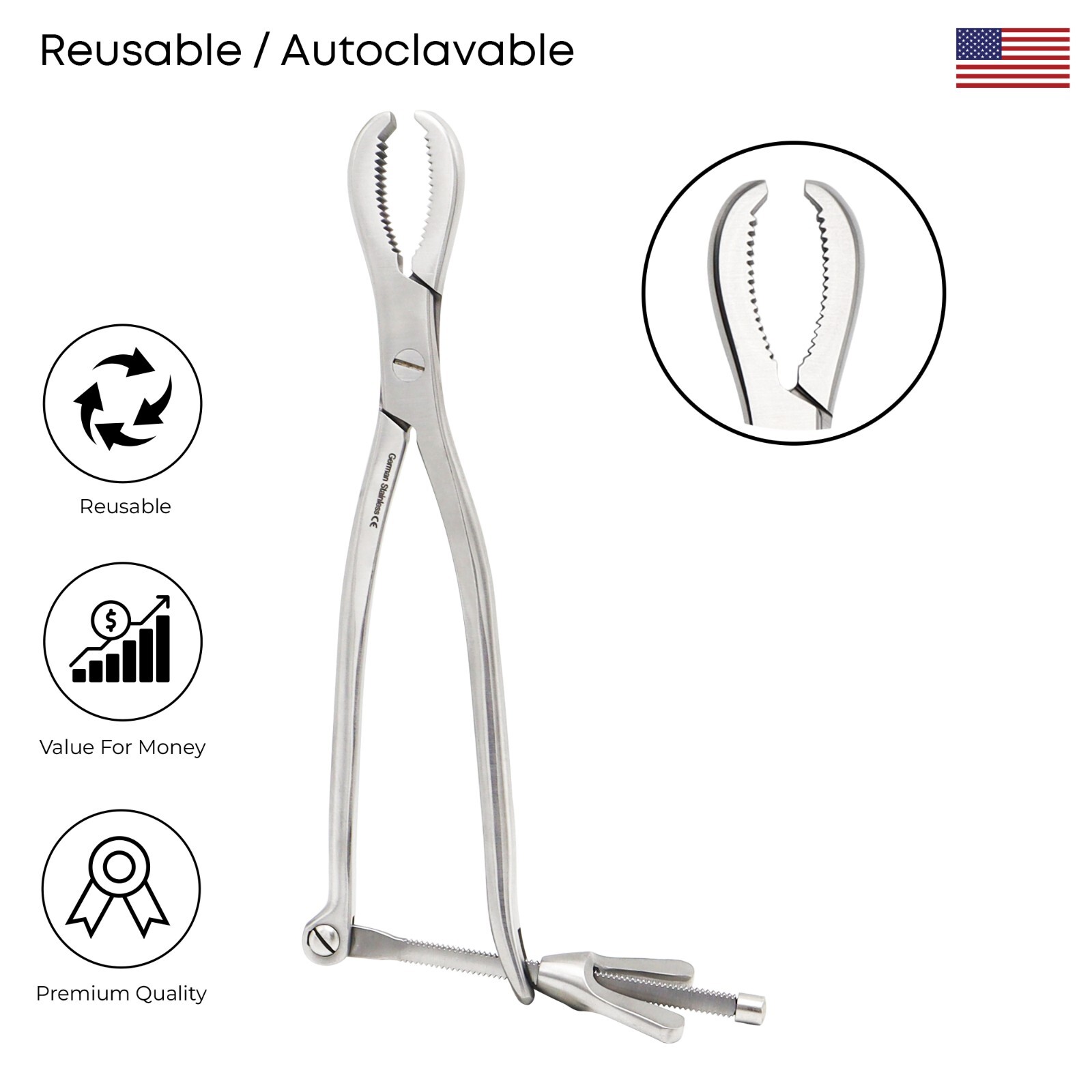 Hey Groves Bone Holding Forceps 25 cm Surgical Orthopedic Instruments
