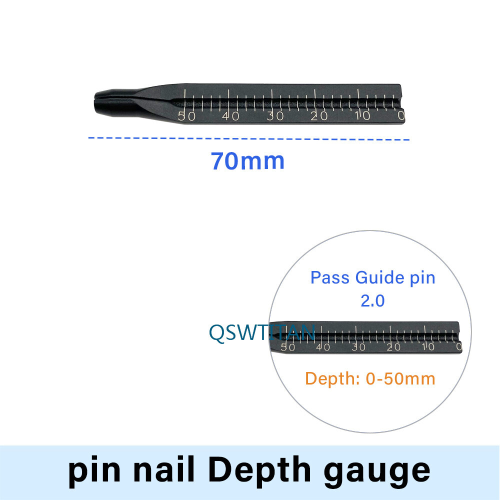 Intramedullary Nail Depth Gauge Measuring Ruler Pass 1.5-2.5mm Guide Pin 1pc